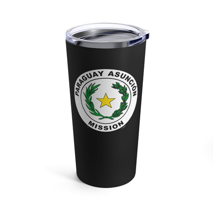 Paraguay Asuncion Mission Flag Logo Tumbler 20oz Black - Latter-Day Saint LDS Missionary Gift - Book of Mormon