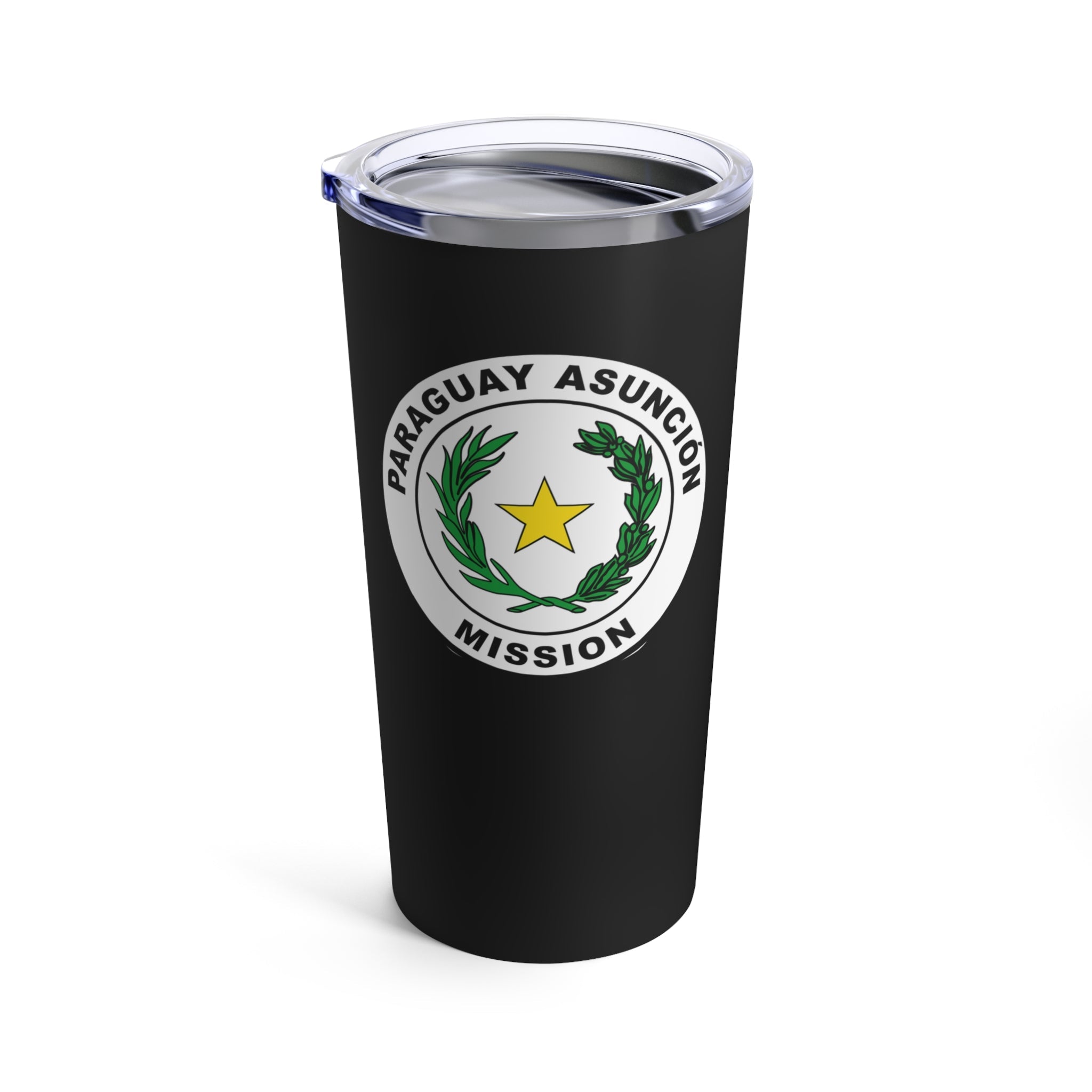 Paraguay Asuncion Mission Flag Logo Tumbler 20oz Black - Latter-Day Saint LDS Missionary Gift - Book of Mormon