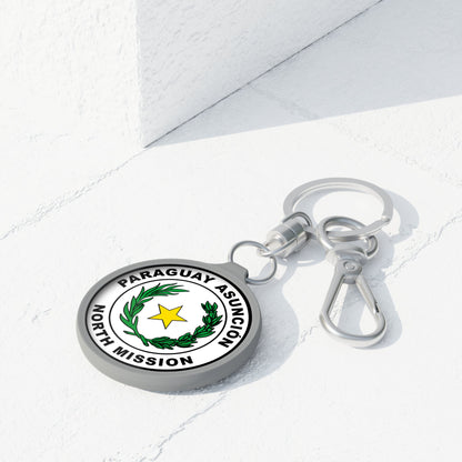 Paraguay Asuncion North Mission Circle Flag Key Tag - Latter-Day Saint LDS Missionary Gift - Book of Mormon