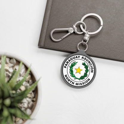 Paraguay Asuncion North Mission Circle Flag Key Tag - Latter-Day Saint LDS Missionary Gift - Book of Mormon