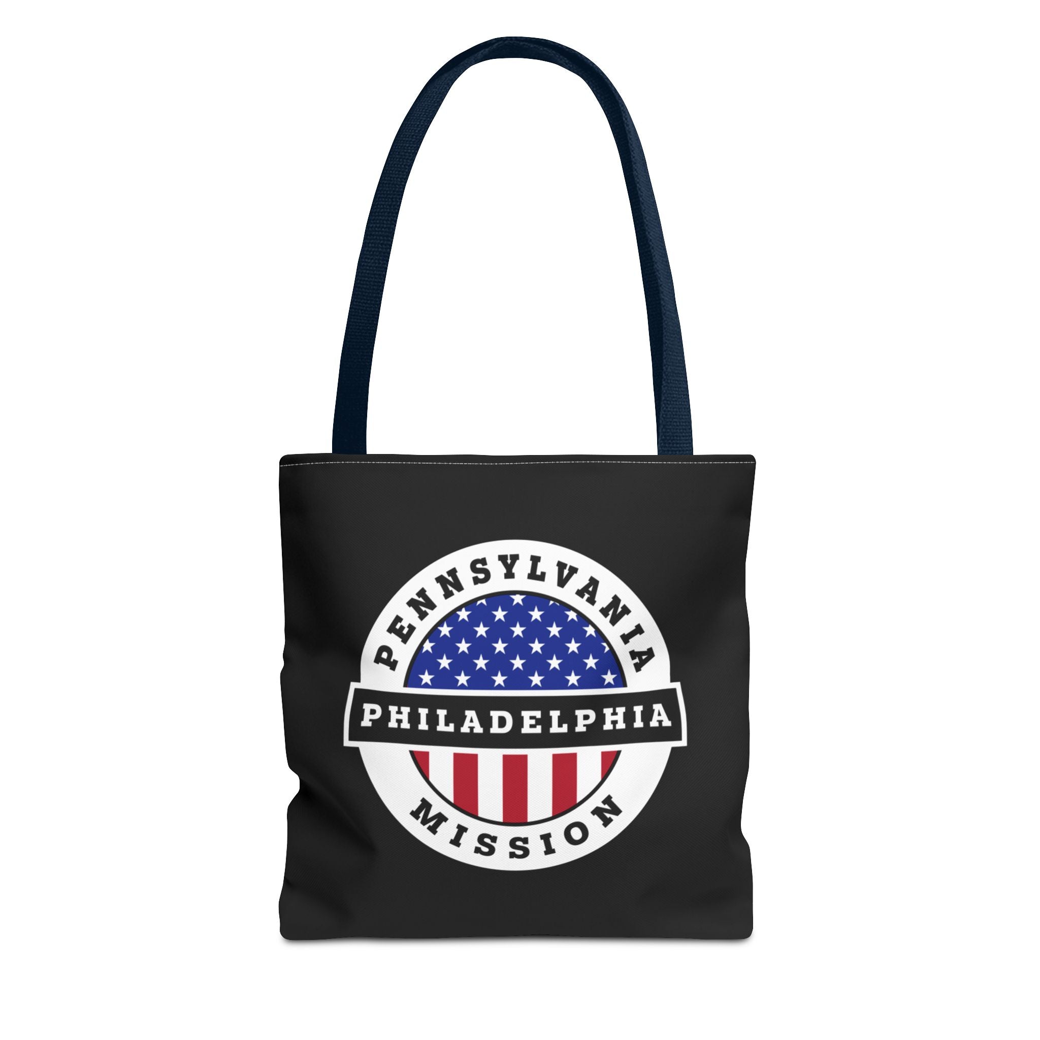 Pennsylvania Philadelphia Mission USA Flag Logo Tote Bag Black - Latter-Day Saint LDS Missionary Gift - Book of Mormon