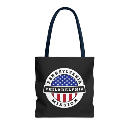 Pennsylvania Philadelphia Mission USA Flag Logo Tote Bag Black - Latter-Day Saint LDS Missionary Gift - Book of Mormon