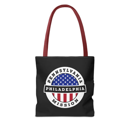 Pennsylvania Philadelphia Mission USA Flag Logo Tote Bag Black - Latter-Day Saint LDS Missionary Gift - Book of Mormon