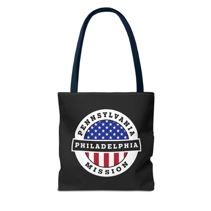 Pennsylvania Philadelphia Mission USA Flag Logo Tote Bag Black - Latter-Day Saint LDS Missionary Gift - Book of Mormon