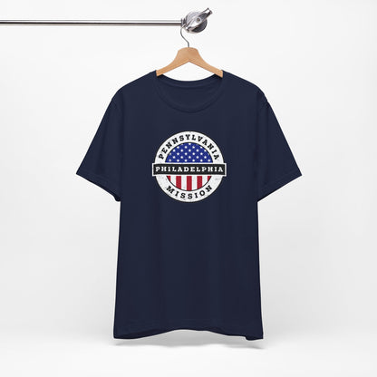 Pennsylvania Philadelphia Mission Vintage Circular USA Flag T-Shirt - Latter-Day Saint LDS Missionary Gift - Book of Mormon