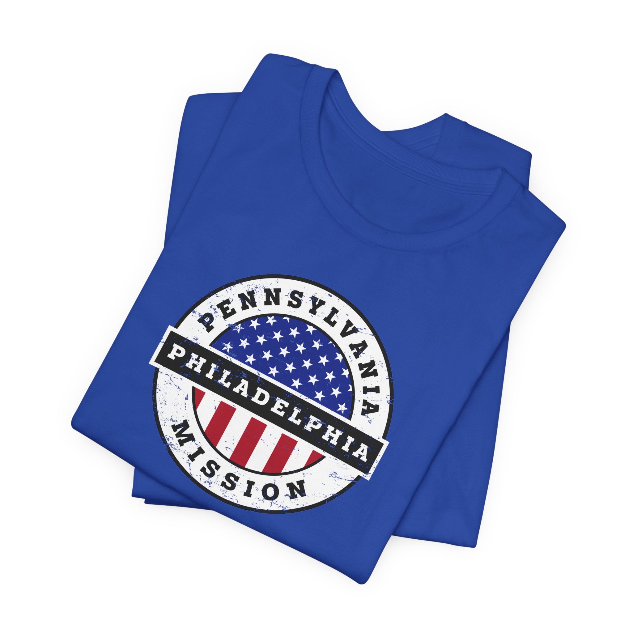 Pennsylvania Philadelphia Mission Vintage Circular USA Flag T-Shirt - Latter-Day Saint LDS Missionary Gift - Book of Mormon