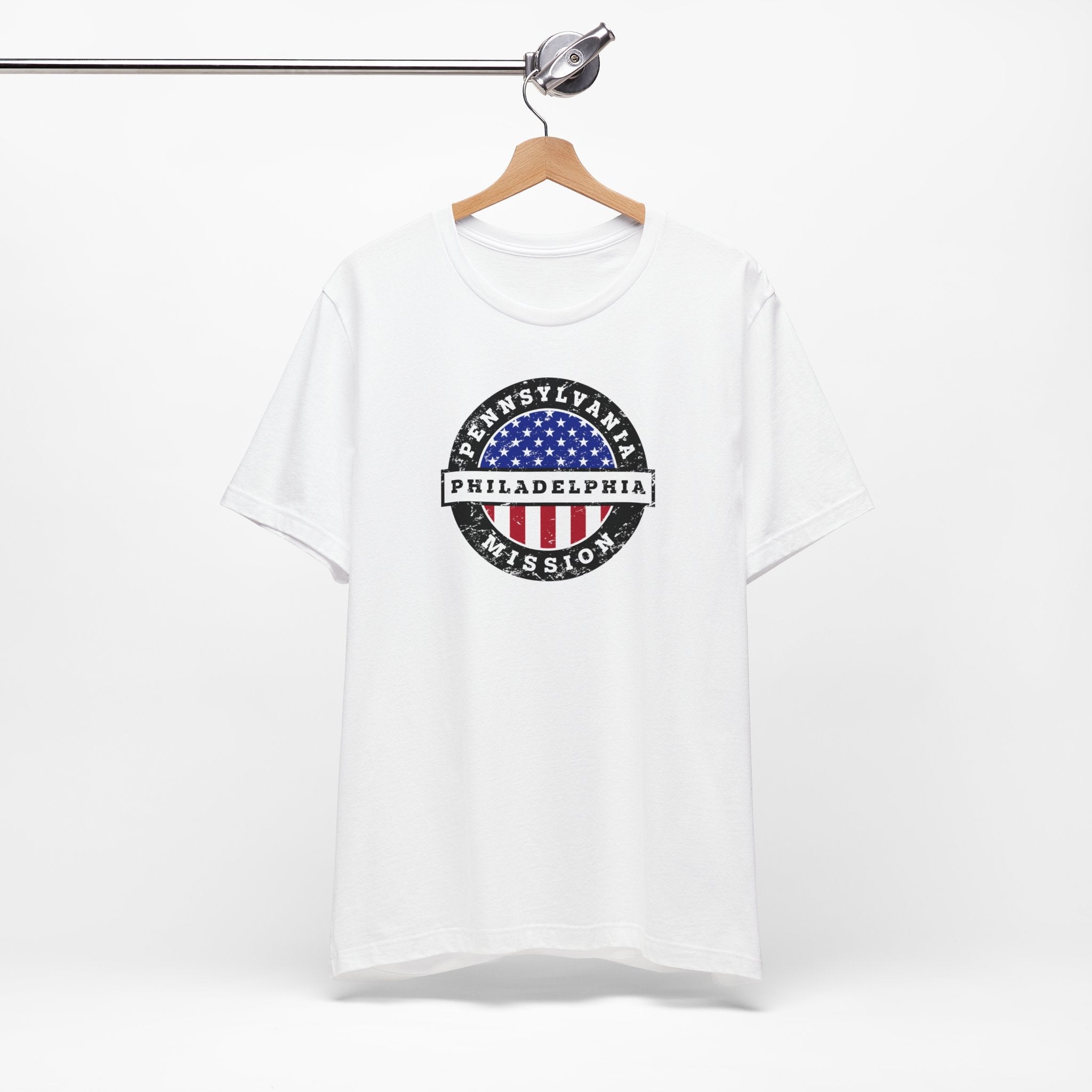 Pennsylvania Philadelphia Mission Vintage Circular USA Flag T-Shirt - Latter-Day Saint LDS Missionary Gift - Book of Mormon