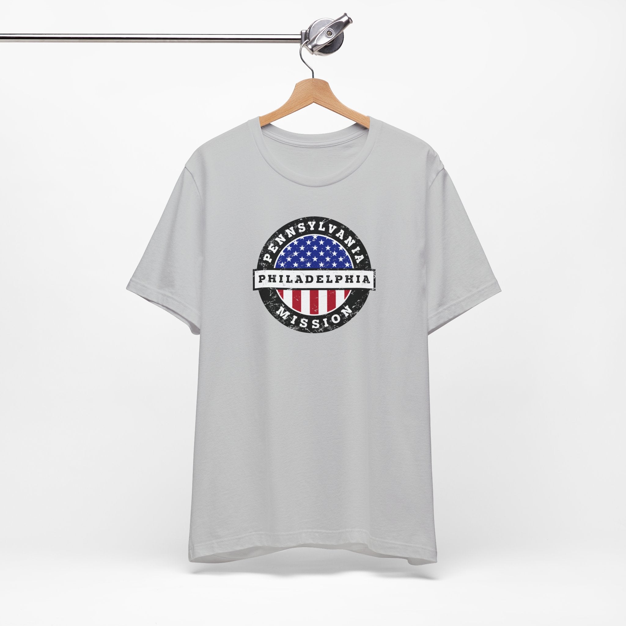 Pennsylvania Philadelphia Mission Vintage Circular USA Flag T-Shirt - Latter-Day Saint LDS Missionary Gift - Book of Mormon