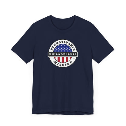 Pennsylvania Philadelphia Mission Vintage Circular USA Flag T-Shirt - Latter-Day Saint LDS Missionary Gift - Book of Mormon