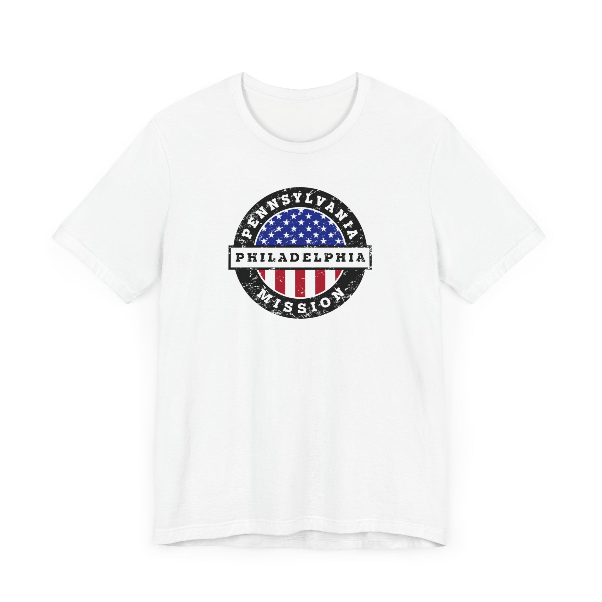 Pennsylvania Philadelphia Mission Vintage Circular USA Flag T-Shirt - Latter-Day Saint LDS Missionary Gift - Book of Mormon