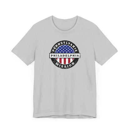 Pennsylvania Philadelphia Mission Vintage Circular USA Flag T-Shirt - Latter-Day Saint LDS Missionary Gift - Book of Mormon