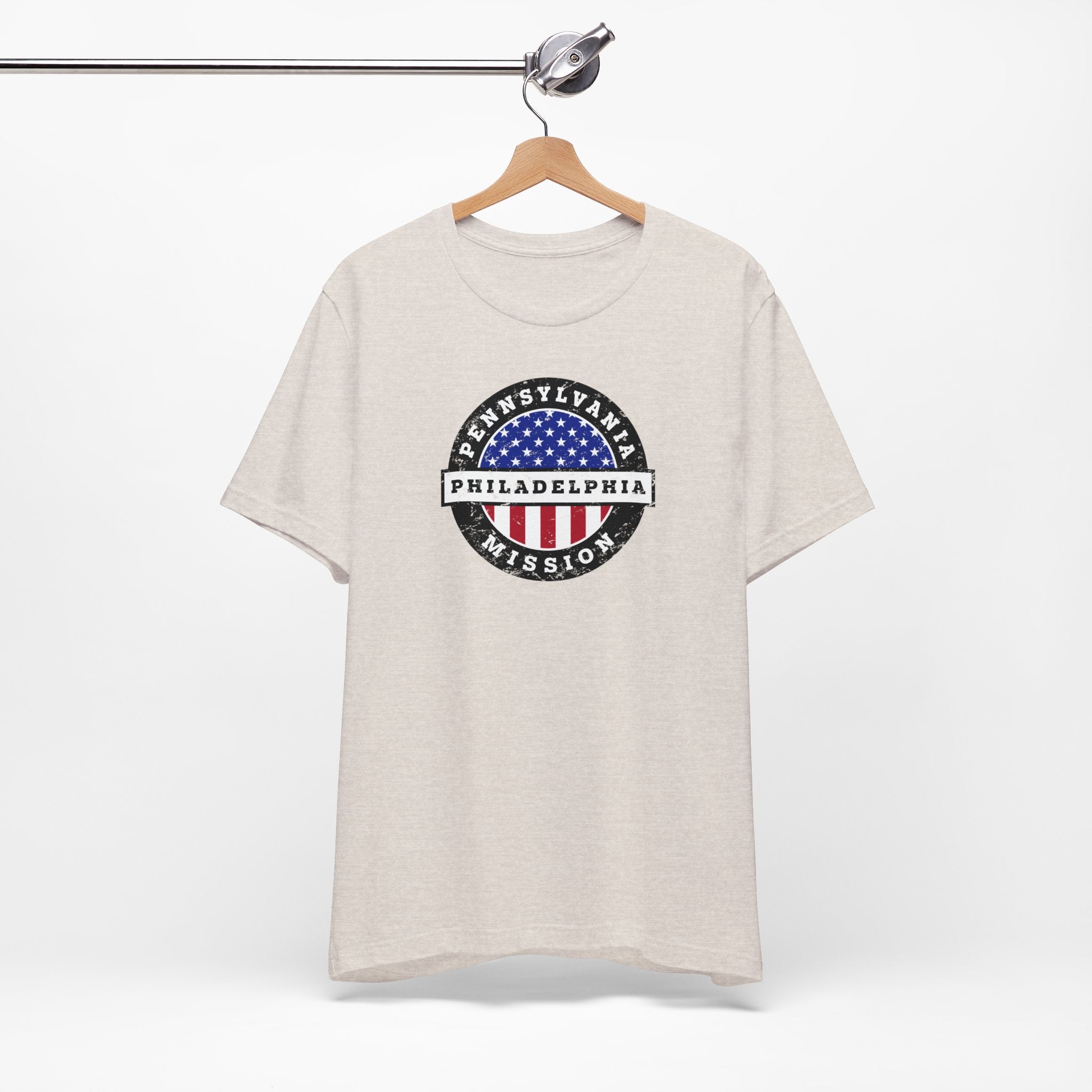 Pennsylvania Philadelphia Mission Vintage Circular USA Flag T-Shirt - Latter-Day Saint LDS Missionary Gift - Book of Mormon