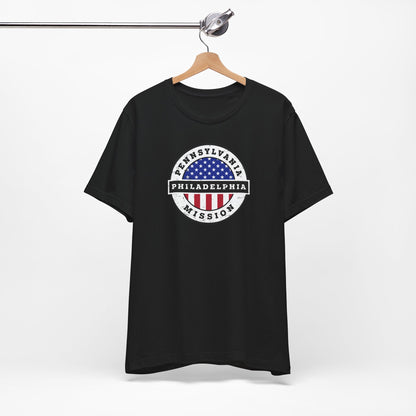 Pennsylvania Philadelphia Mission Vintage Circular USA Flag T-Shirt - Latter-Day Saint LDS Missionary Gift - Book of Mormon