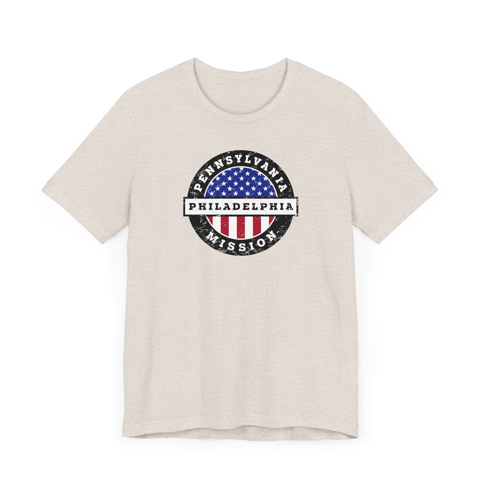 Pennsylvania Philadelphia Mission Vintage Circular USA Flag T-Shirt - Latter-Day Saint LDS Missionary Gift - Book of Mormon