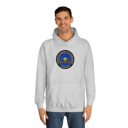 Pennsylvania Pittsburgh Mission State Flag Logo (Black Border) College Hoodie