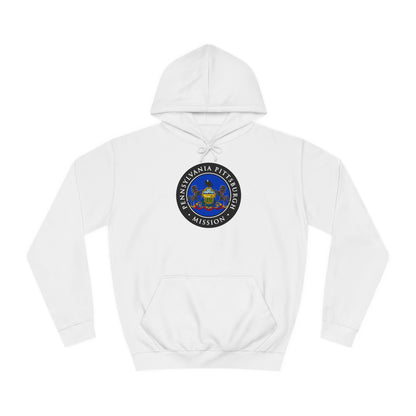 Pennsylvania Pittsburgh Mission State Flag Logo (Black Border) College Hoodie