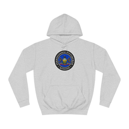 Pennsylvania Pittsburgh Mission State Flag Logo (Black Border) College Hoodie