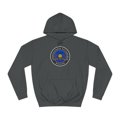 Pennsylvania Pittsburgh Mission State Flag Logo (Black Border) College Hoodie