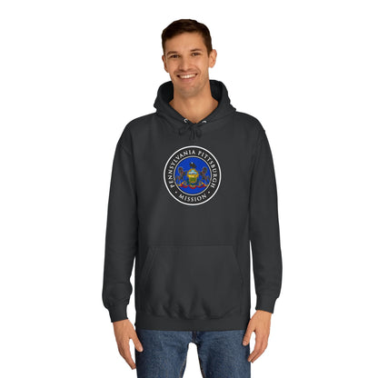 Pennsylvania Pittsburgh Mission State Flag Logo (Black Border) College Hoodie