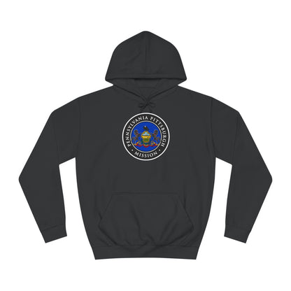 Pennsylvania Pittsburgh Mission State Flag Logo (Black Border) College Hoodie