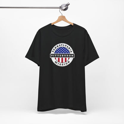 Pennsylvania Pittsburgh Mission Vintage Circular USA Flag T-Shirt - Latter-Day Saint LDS Missionary Gift - Book of Mormon