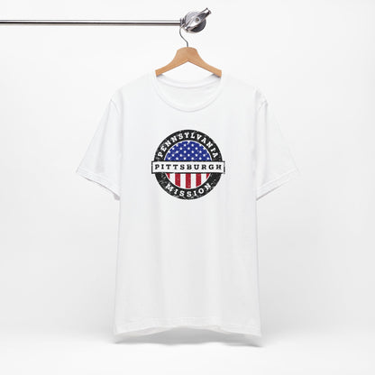 Pennsylvania Pittsburgh Mission Vintage Circular USA Flag T-Shirt - Latter-Day Saint LDS Missionary Gift - Book of Mormon