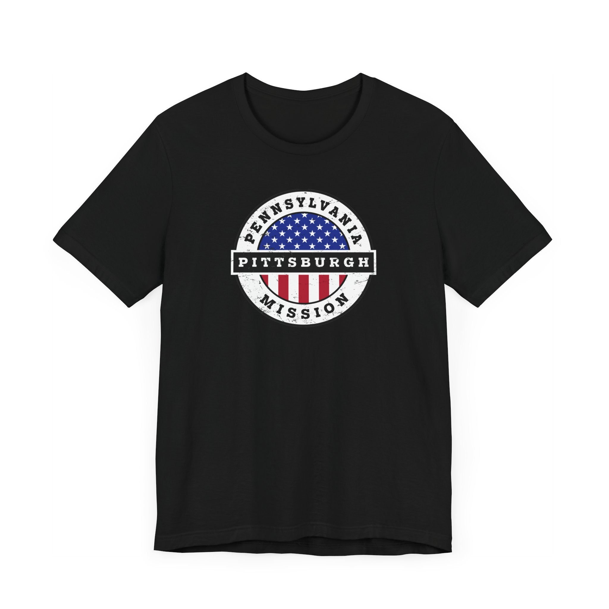Pennsylvania Pittsburgh Mission Vintage Circular USA Flag T-Shirt - Latter-Day Saint LDS Missionary Gift - Book of Mormon
