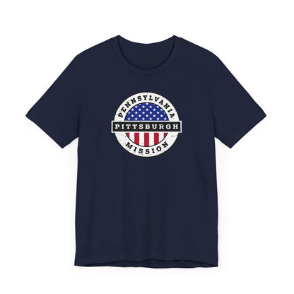 Pennsylvania Pittsburgh Mission Vintage Circular USA Flag T-Shirt - Latter-Day Saint LDS Missionary Gift - Book of Mormon