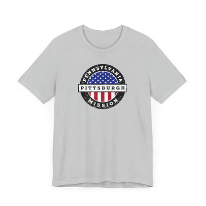 Pennsylvania Pittsburgh Mission Vintage Circular USA Flag T-Shirt - Latter-Day Saint LDS Missionary Gift - Book of Mormon