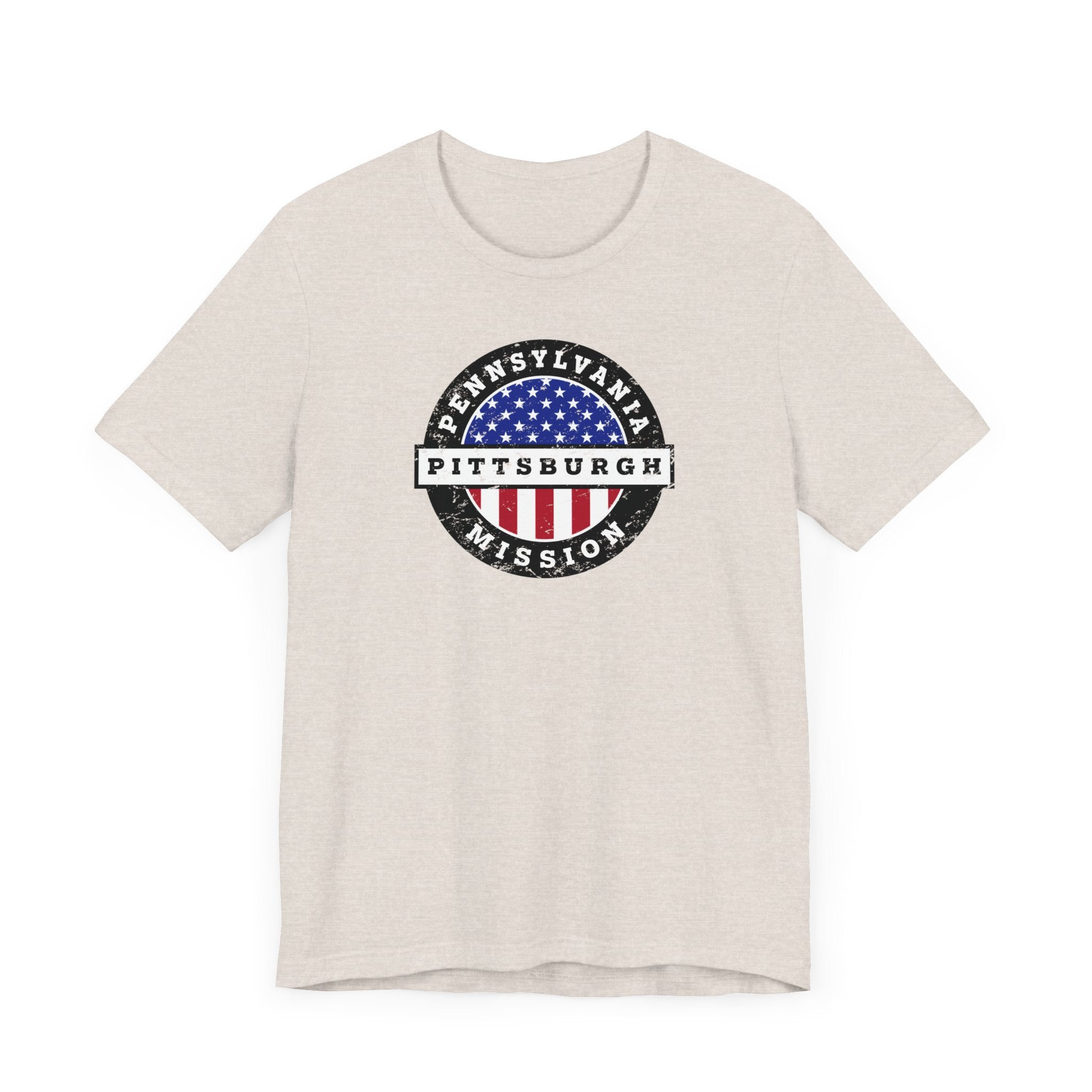Pennsylvania Pittsburgh Mission Vintage Circular USA Flag T-Shirt - Latter-Day Saint LDS Missionary Gift - Book of Mormon