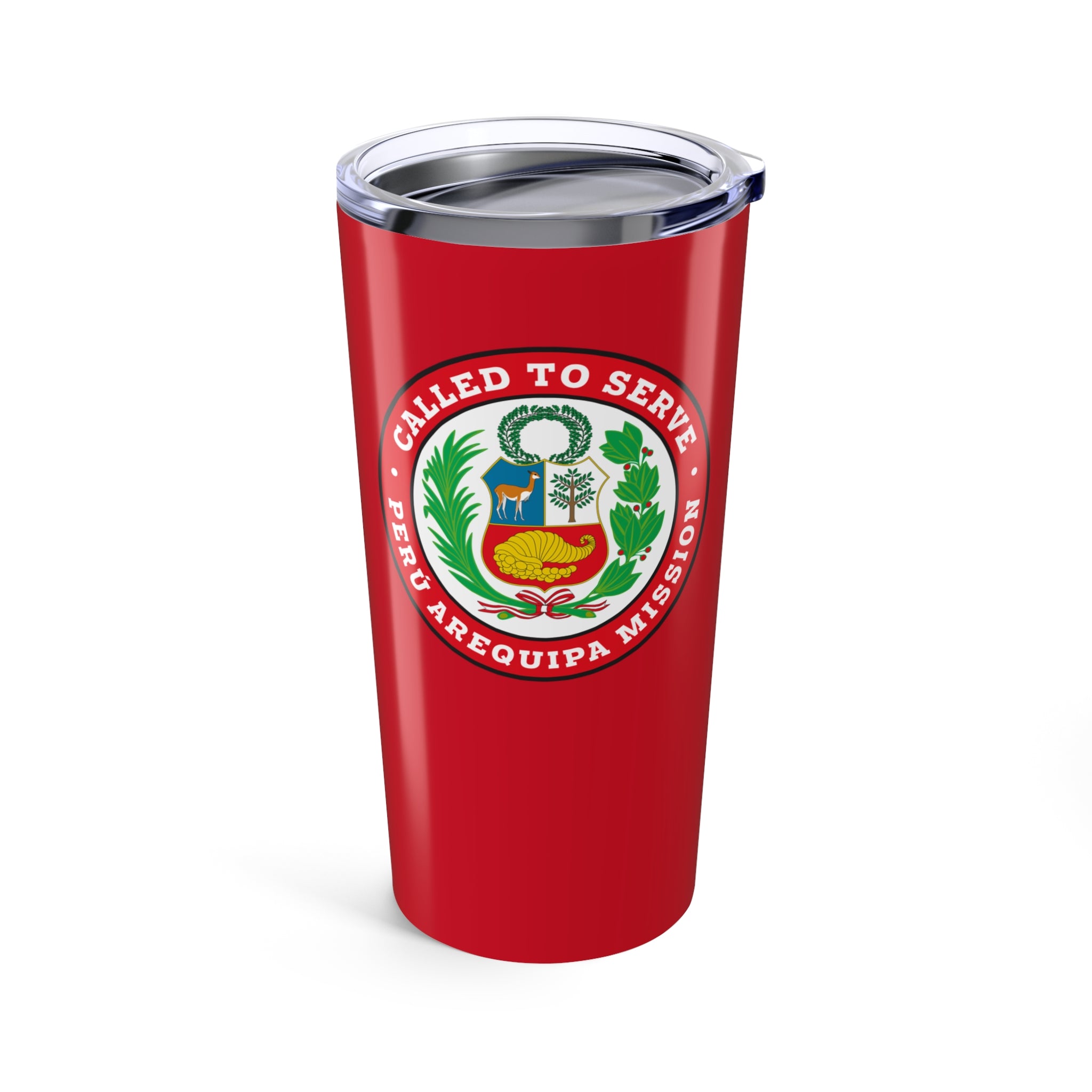 Peru Arequipa Mission Flag Logo Tumbler 20oz Red - Mission Wishlist - LDS Missionary Gift Store