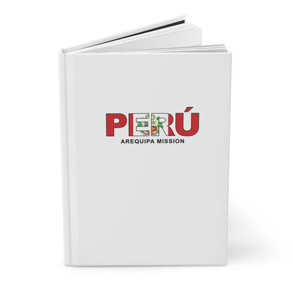 Peru Arequipa Mission Flag Title White Hardcover Journal Matte - Latter-Day Saint LDS Missionary Gift - Book of Mormon