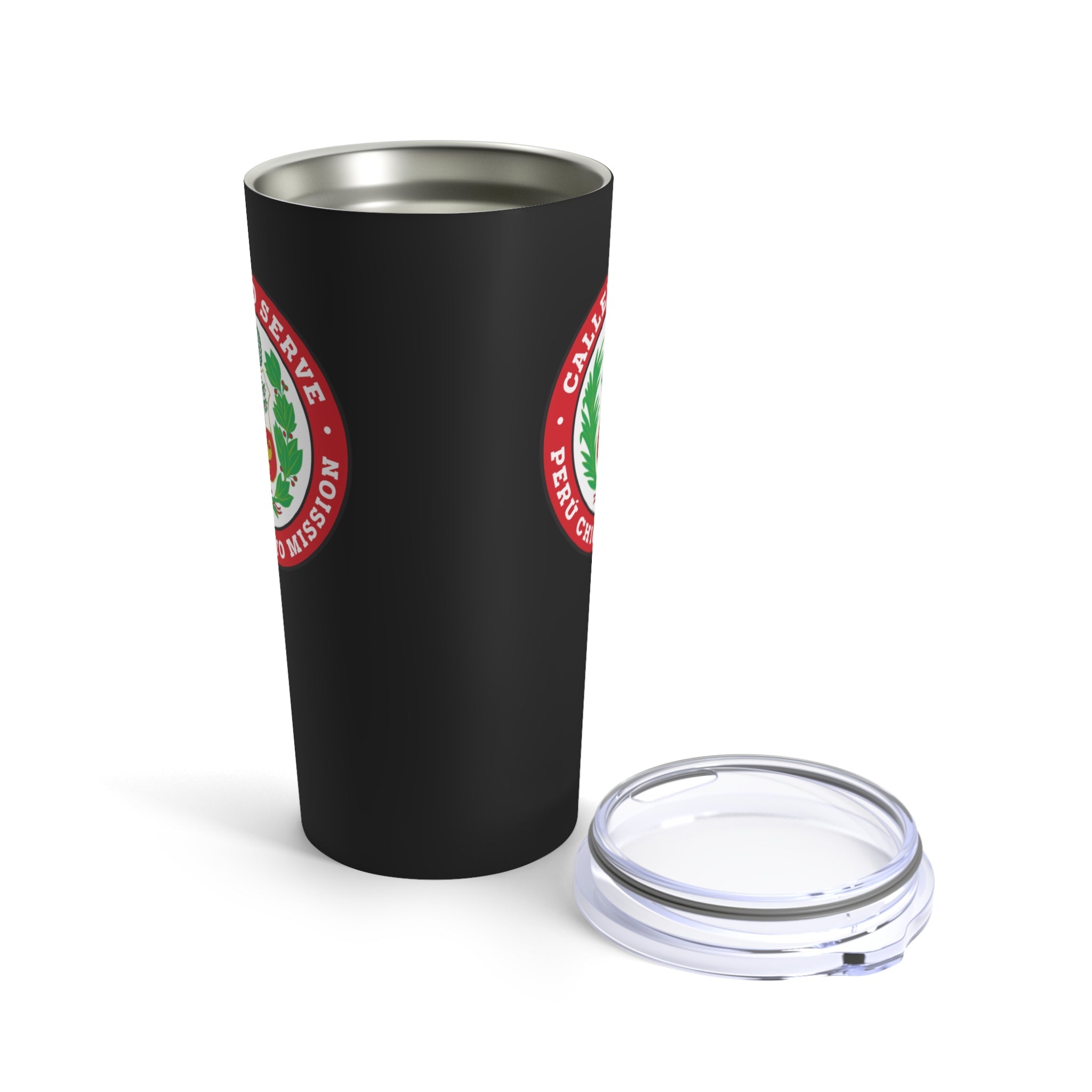 Peru Chiclayo Mission Flag Logo Tumbler 20oz Black - Latter-Day Saint LDS Missionary Gift - Book of Mormon