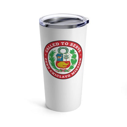 Peru Chiclayo Mission Flag Logo Tumbler 20oz White - Latter-Day Saint LDS Missionary Gift - Book of Mormon