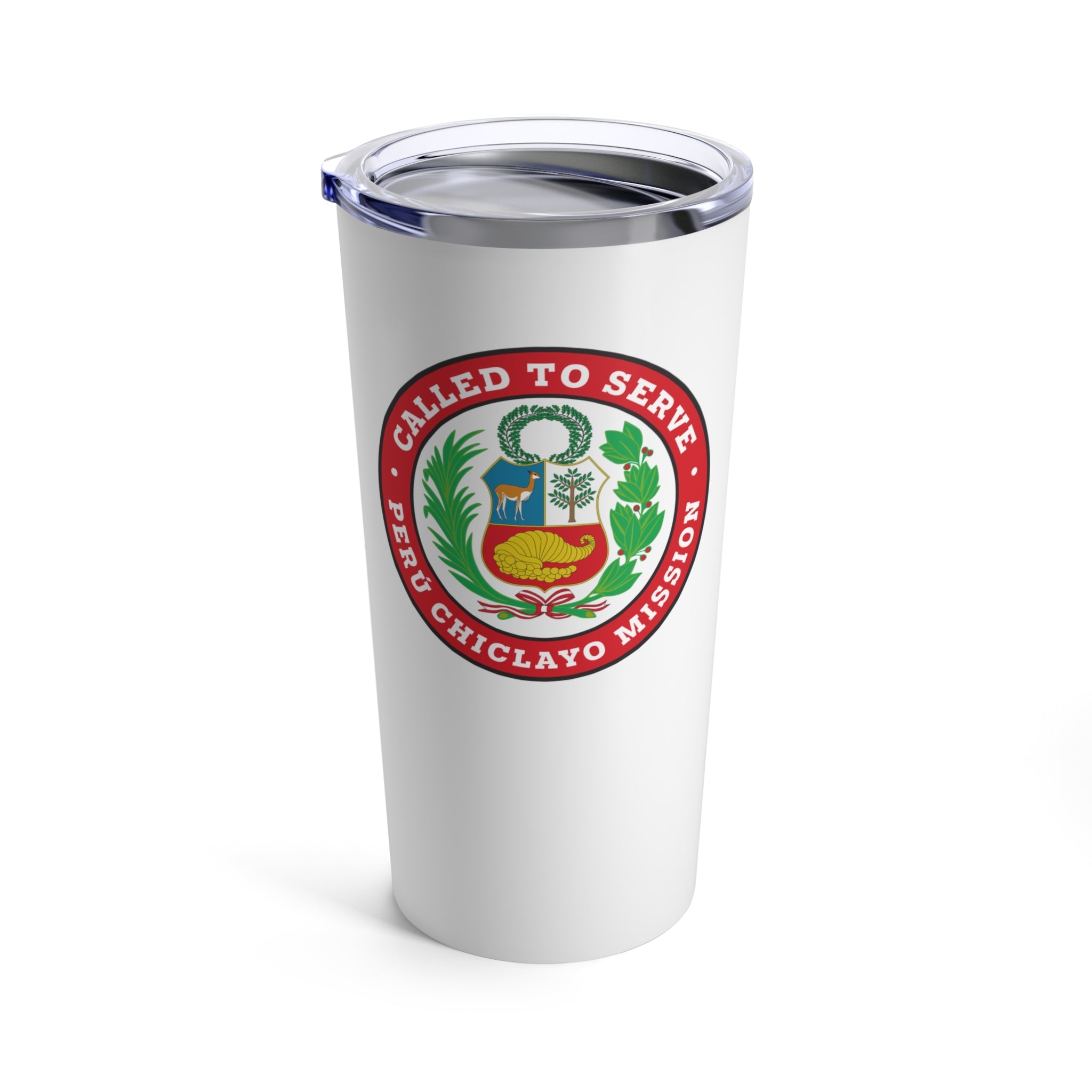 Peru Chiclayo Mission Flag Logo Tumbler 20oz White - Latter-Day Saint LDS Missionary Gift - Book of Mormon