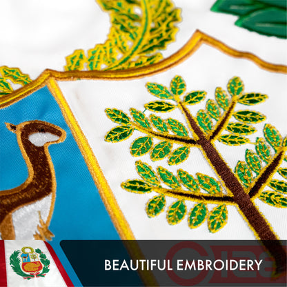 Peru (Peruvian) Flag | 3x5 feet | Double Sided Embroidered 210D Indoor/Outdoor, Brass Grommets, Heavy Duty Polyester