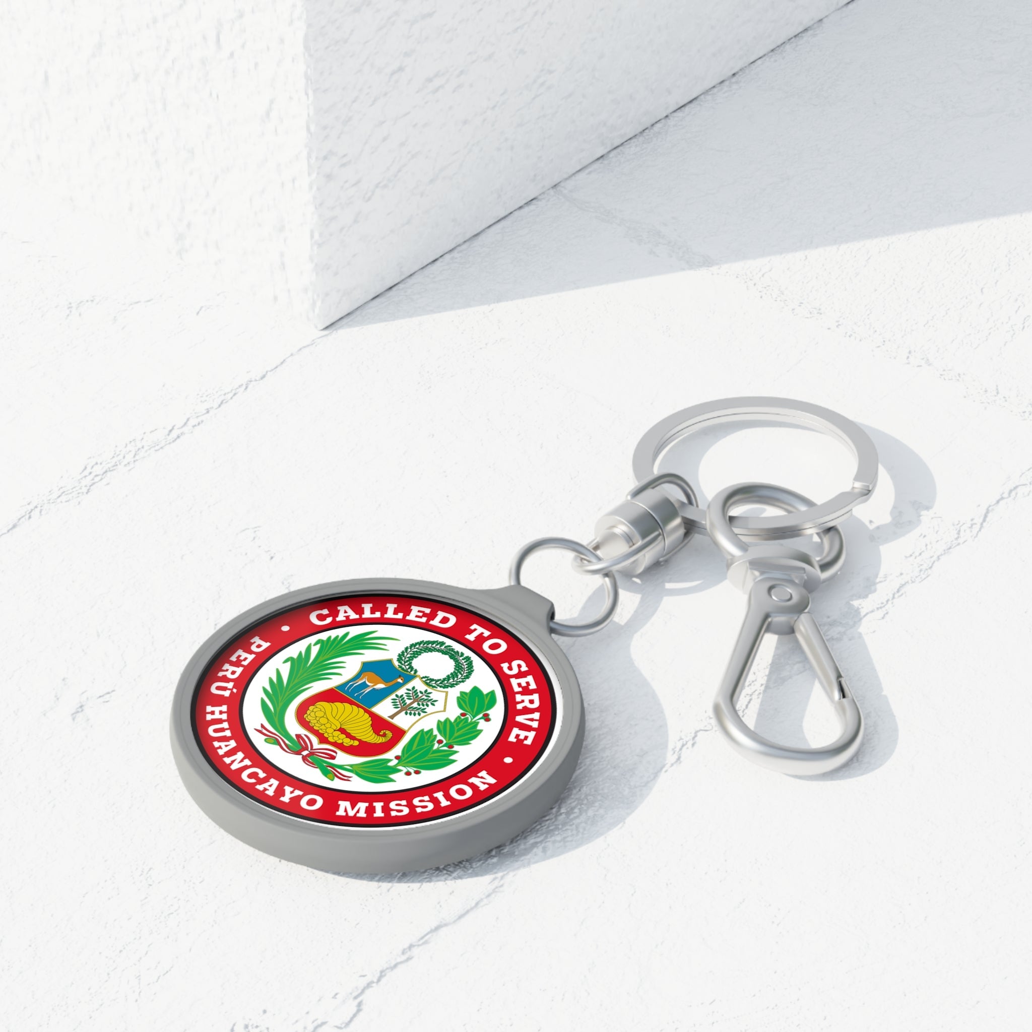 Peru Huancayo Mission Circle Flag Key Tag - Latter-Day Saint LDS Missionary Gift - Book of Mormon