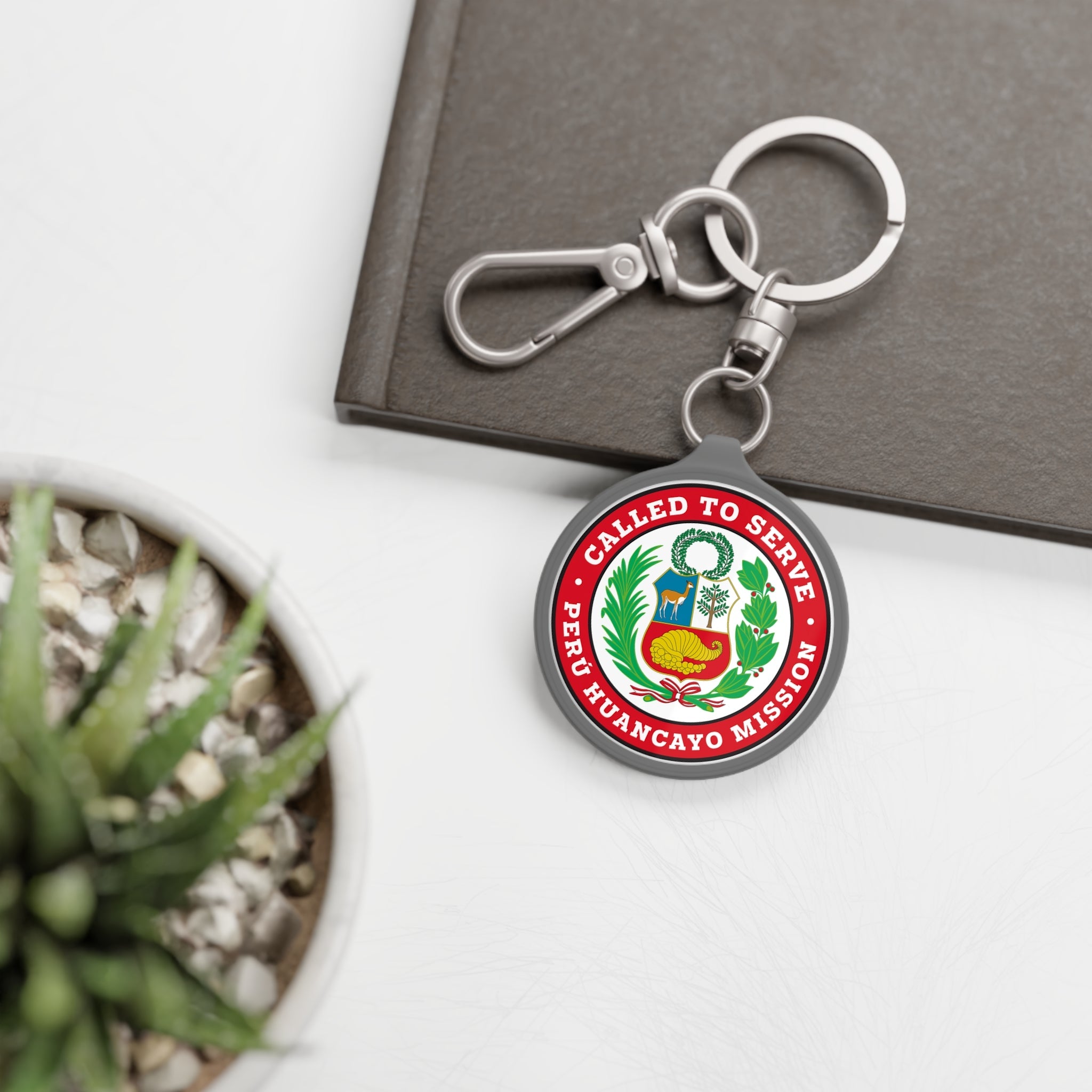 Peru Huancayo Mission Circle Flag Key Tag - Latter-Day Saint LDS Missionary Gift - Book of Mormon