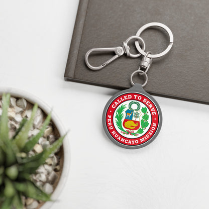 Peru Huancayo Mission Circle Flag Key Tag - Latter-Day Saint LDS Missionary Gift - Book of Mormon