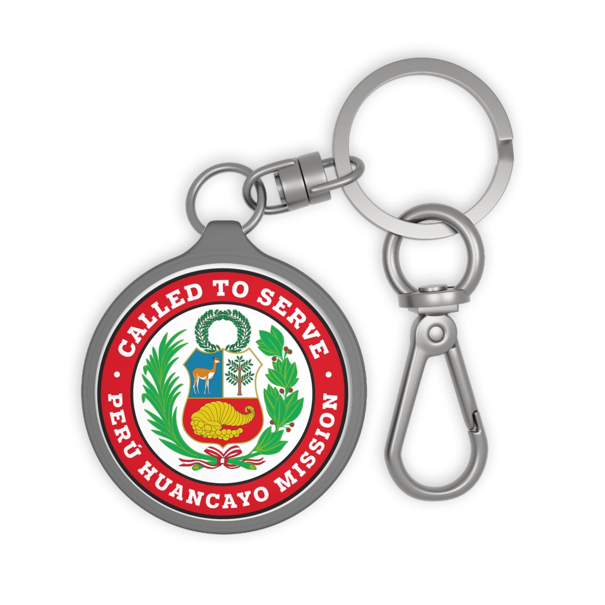 Peru Huancayo Mission Circle Flag Key Tag - Latter-Day Saint LDS Missionary Gift - Book of Mormon