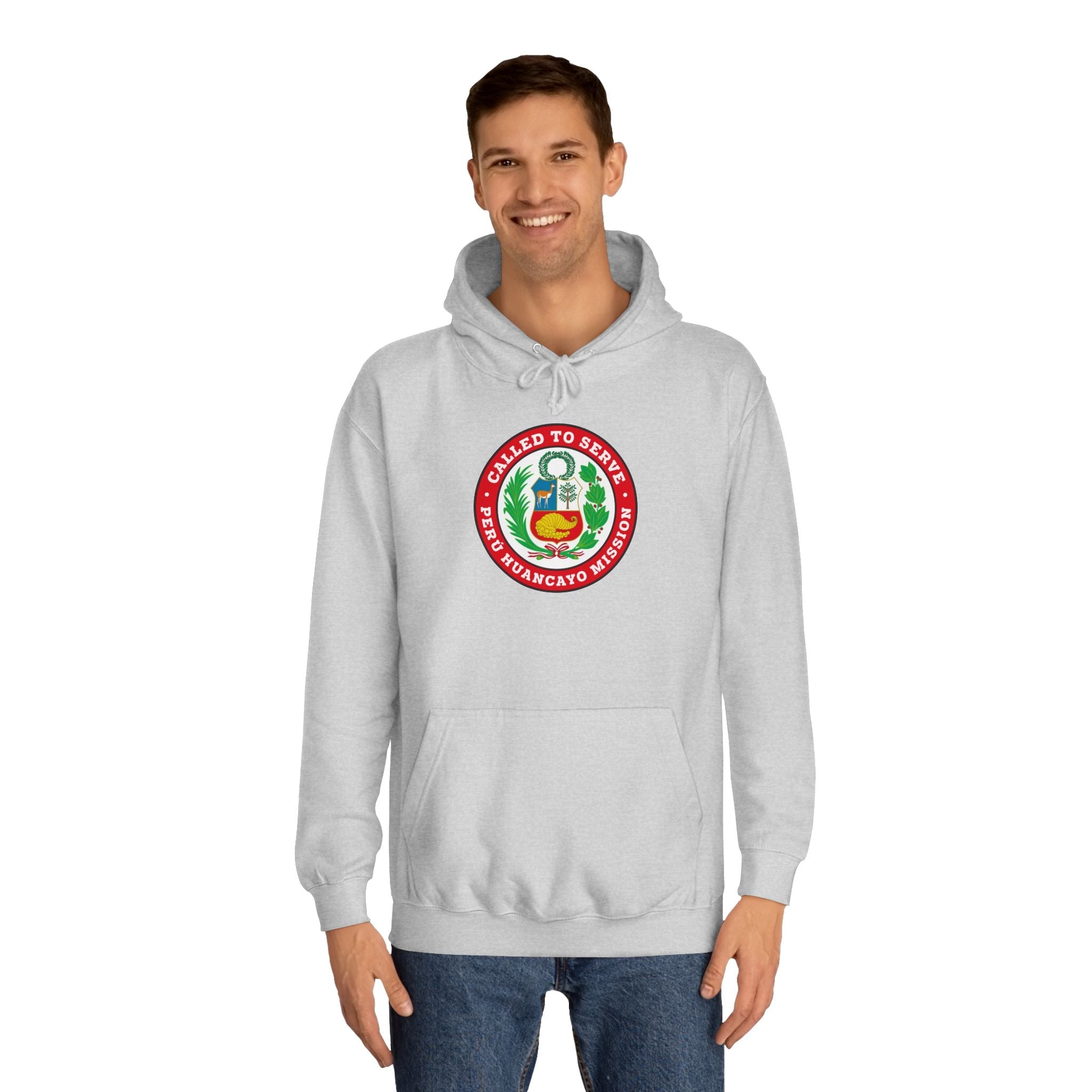 Peru Huancayo Mission Flag Logo (White Border) College Hoodie - Latter-Day Saint LDS Missionary Gift - Book of Mormon