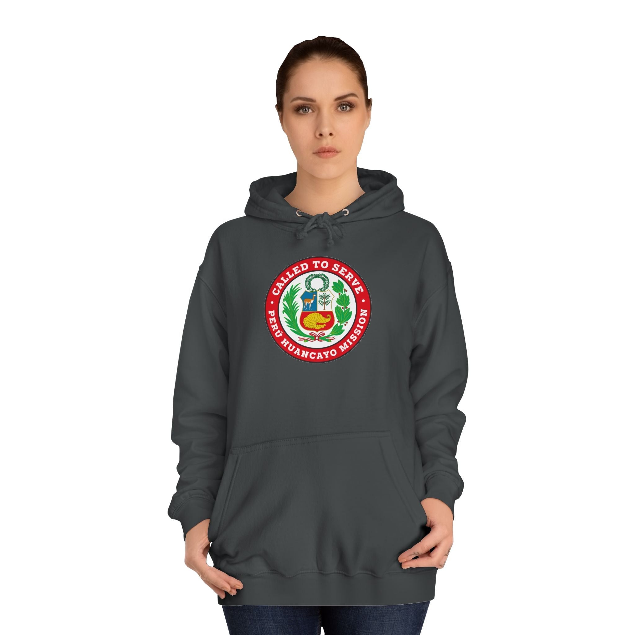 Peru Huancayo Mission Flag Logo (White Border) College Hoodie - Latter-Day Saint LDS Missionary Gift - Book of Mormon