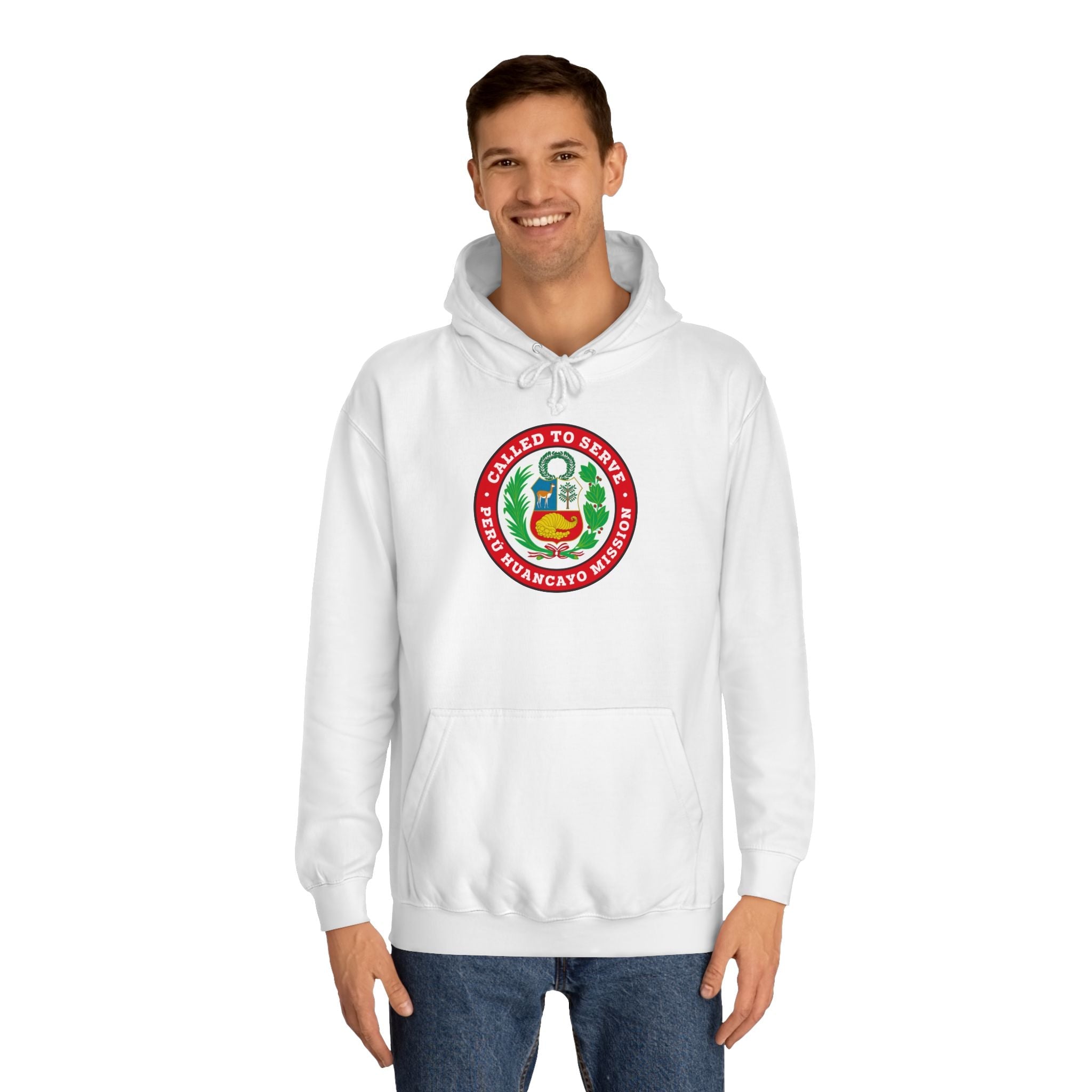 Peru Huancayo Mission Flag Logo (White Border) College Hoodie - Latter-Day Saint LDS Missionary Gift - Book of Mormon