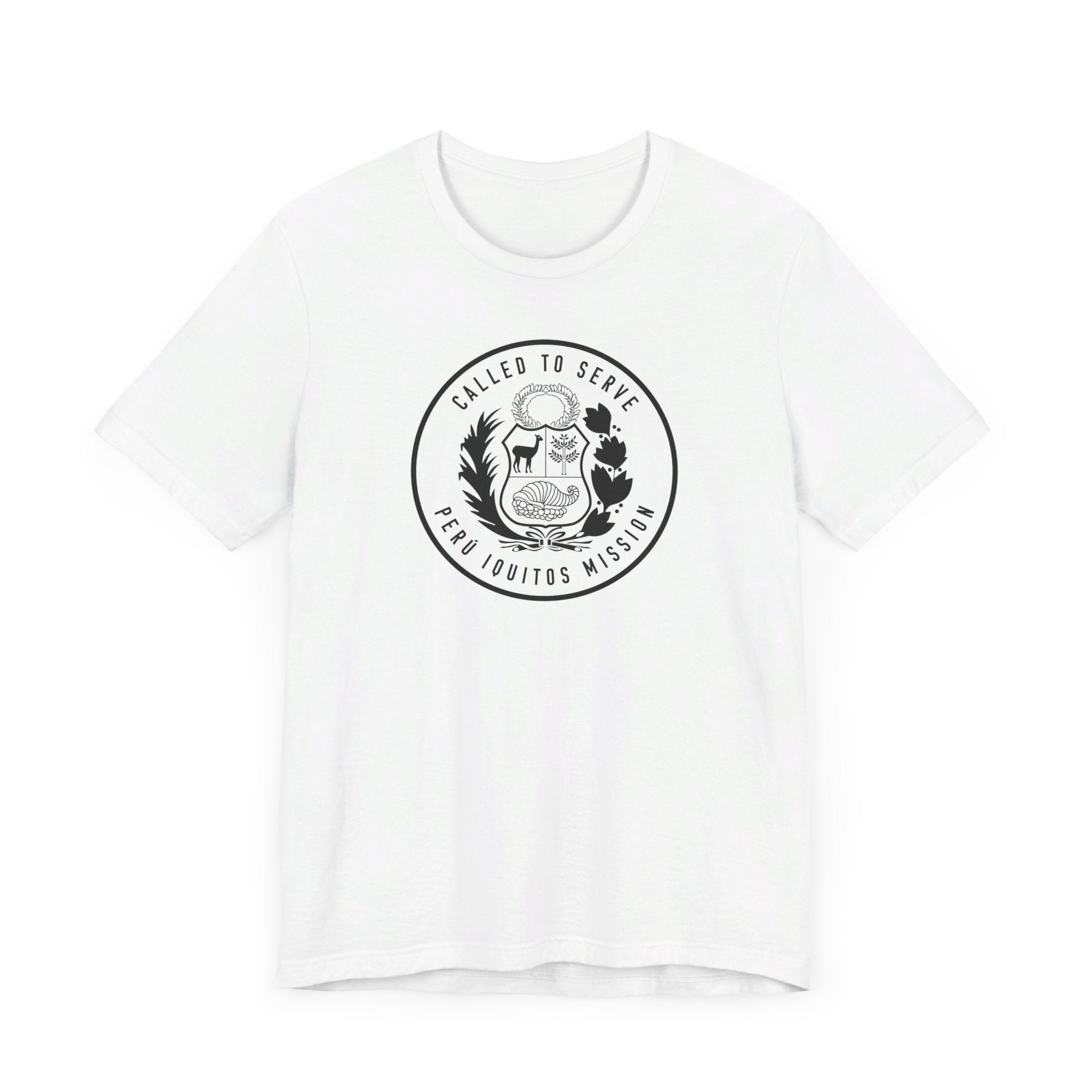 Peru Iquitos Mission Circular Monochrome Logo T-Shirt - Latter-Day Saint LDS Missionary Gift - Book of Mormon