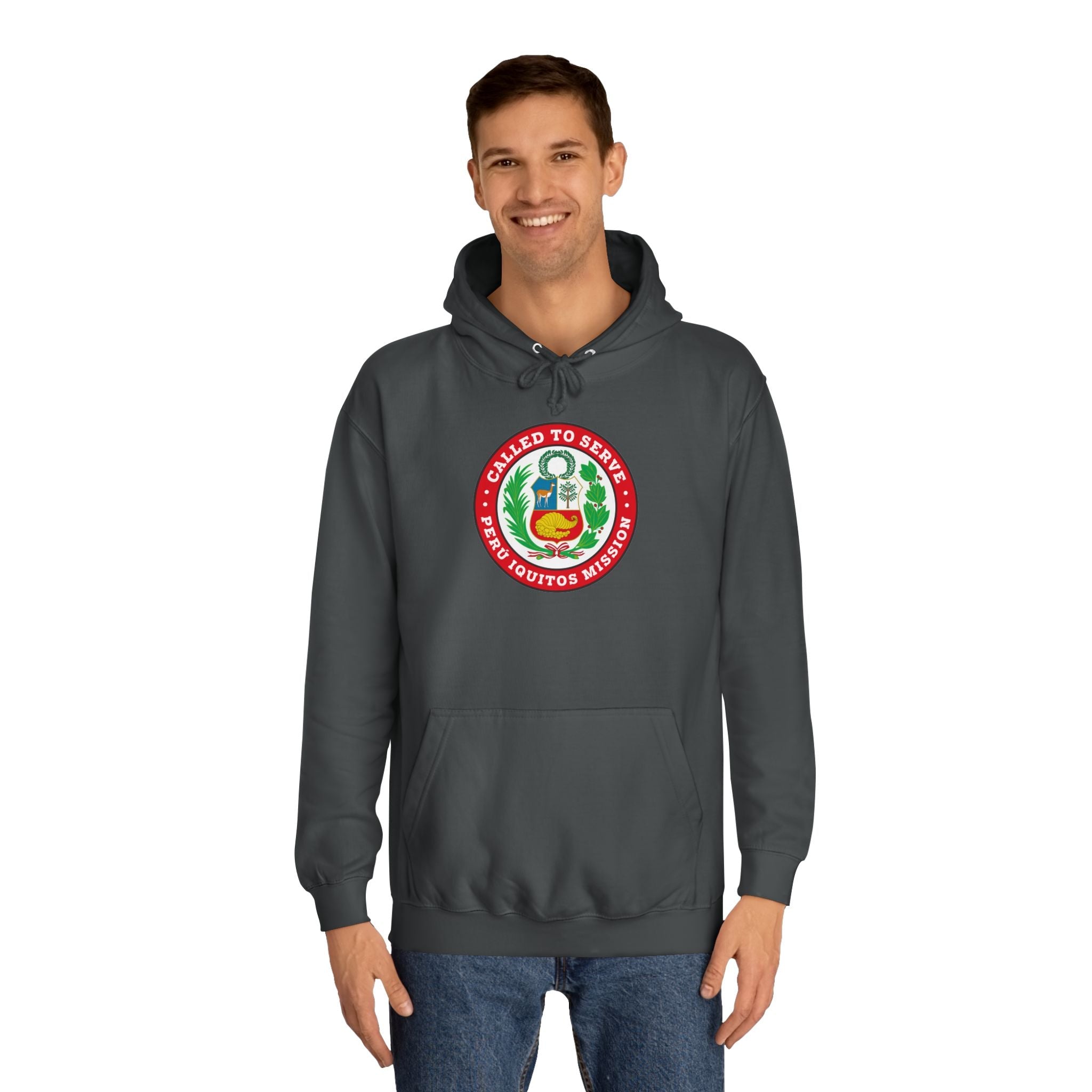 Peru Iquitos Mission Flag Logo (White Border) College Hoodie - Latter-Day Saint LDS Missionary Gift - Book of Mormon