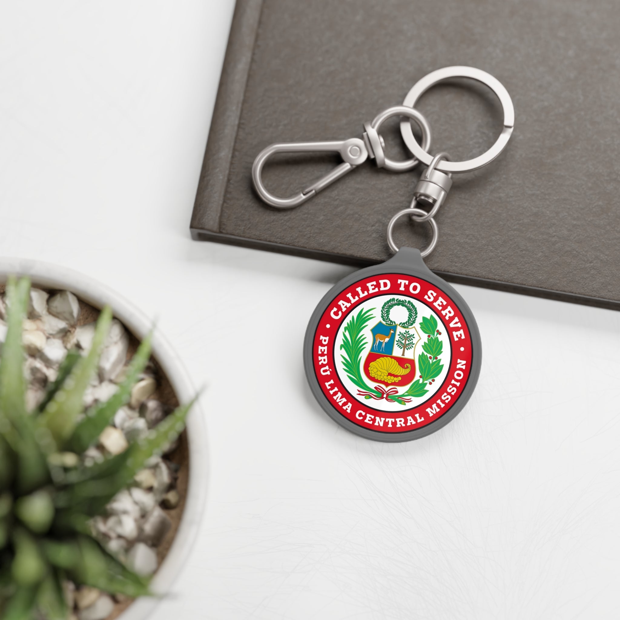 Peru Lima Central Mission Circle Flag Key Tag - Latter-Day Saint LDS Missionary Gift - Book of Mormon