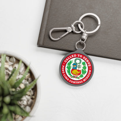 Peru Lima Central Mission Circle Flag Key Tag - Latter-Day Saint LDS Missionary Gift - Book of Mormon