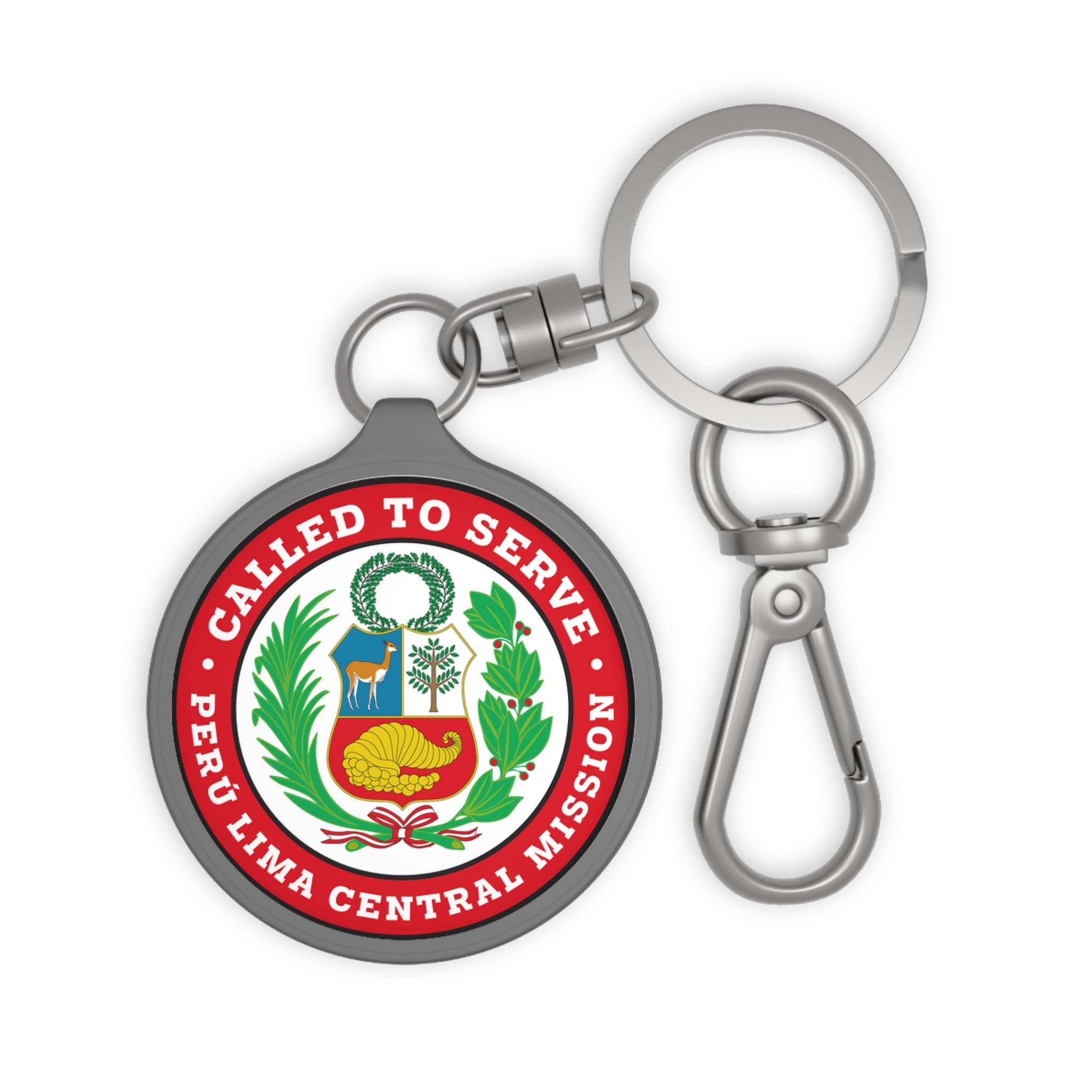 Peru Lima Central Mission Circle Flag Key Tag - Latter-Day Saint LDS Missionary Gift - Book of Mormon