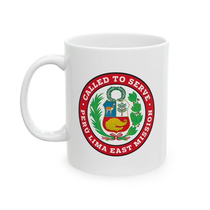 Peru Lima East Mission Circular Flag White Ceramic Mug - Latter-Day Saint LDS Missionary Gift - Book of Mormon