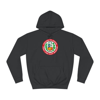 Peru Lima East Mission Flag Logo (Black Border) College Hoodie - Latter-Day Saint LDS Missionary Gift - Book of Mormon